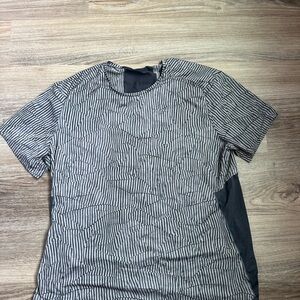 Lululemon Striped Black and Gray Men's Shirt